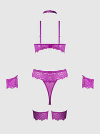 House of Desire Reanna Lace & Chain Handcuff Teddy Pink