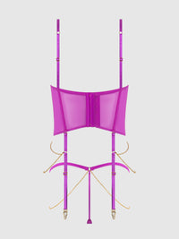 House of Desire Reanna Lace & Chain Merrywidow Bustier Set Pink