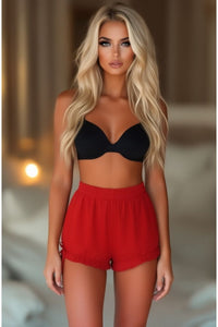 Red Crepe Bloomers