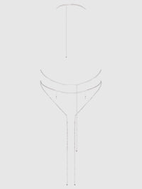 House of Desire Rhinestone Plunge & Fringe Teddy Silver