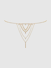 House of Desire Rhinestone V-Front G-String Panty Gold