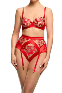 Dita Von Teese Rosabelle Satin Suspender Belt Flame