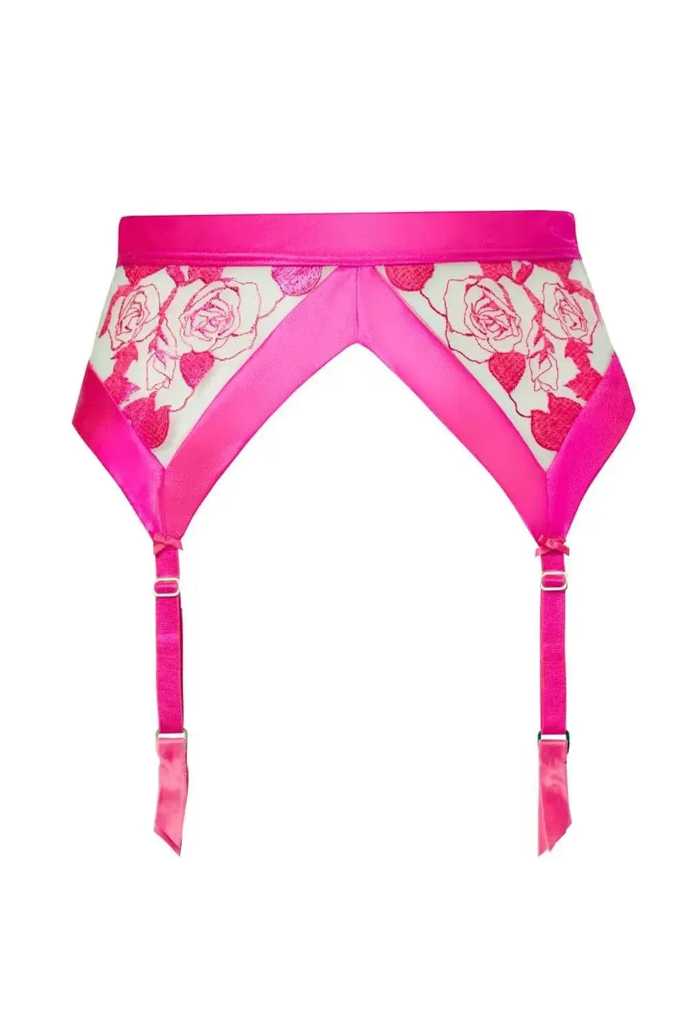 Dita Von Teese Rosabelle Satin Suspender Belt Pink Pizazz