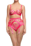 Dita Von Teese Rosabelle Satin Suspender Belt Pink Pizazz
