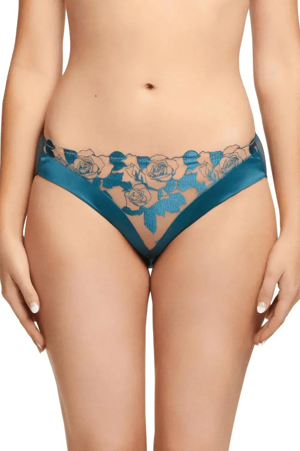 Dita Von Teese Rosabelle Sheer Bikini Panty Shady Spruce