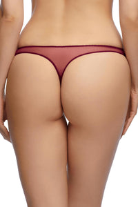 Dita Von Teese Rosabelle Sheer G-String Panty Dark Cherry