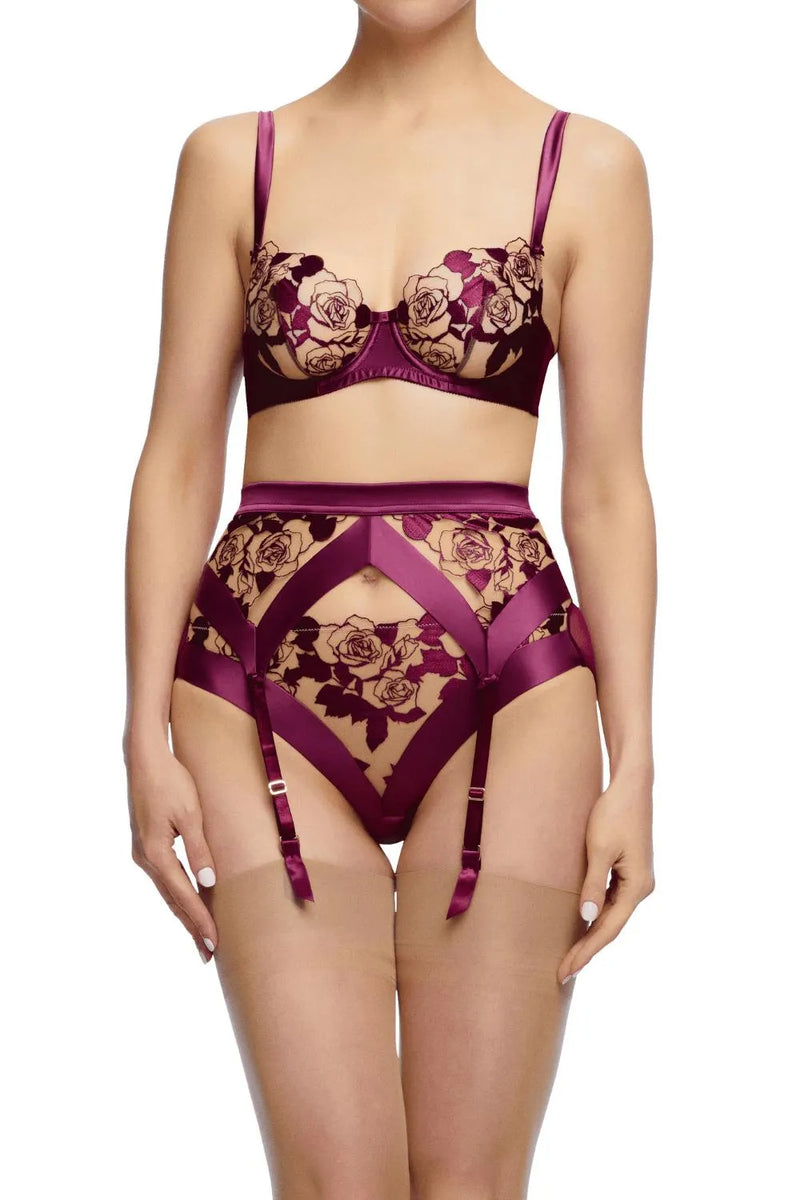Dita Von Teese Rosabelle Sheer G-String Panty Dark Cherry