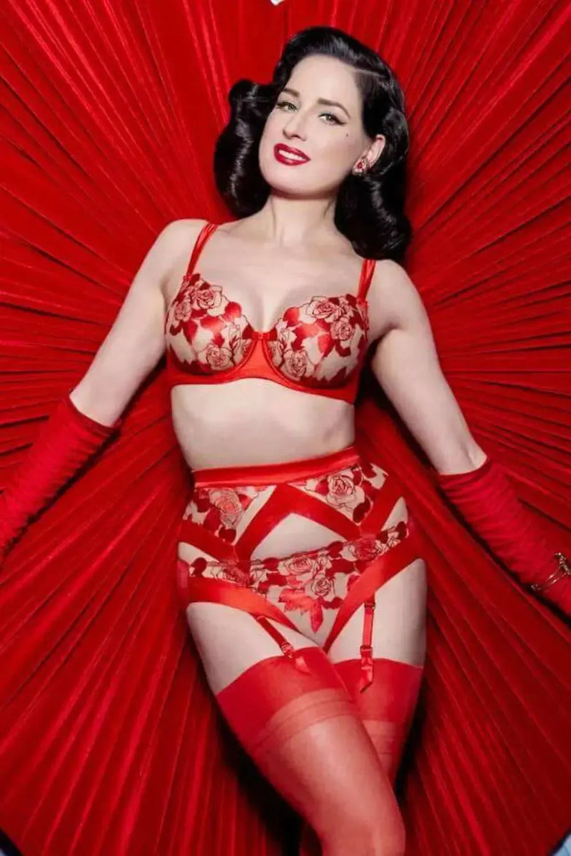 Dita Von Teese Rosabelle Unlined Bra Flame