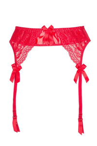 Axami Plus Size Rouge Glossy Garter Belt