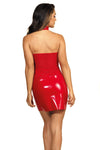 Axami 9119 Rouge Red Wet Look Sheer Dress