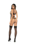 Mapale Nellie Satin Sheer Floral Embroidered Lace Underwire Teddy Bodysuit