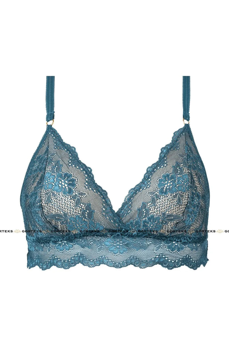 Gorteks Sea Blue Lace Triangle Bra