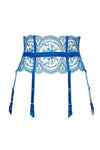 Dita Von Teese Severine High Waisted Suspender Belt Cobalt