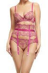 Dita Von Teese Severine High Waisted Suspender Belt Rubine