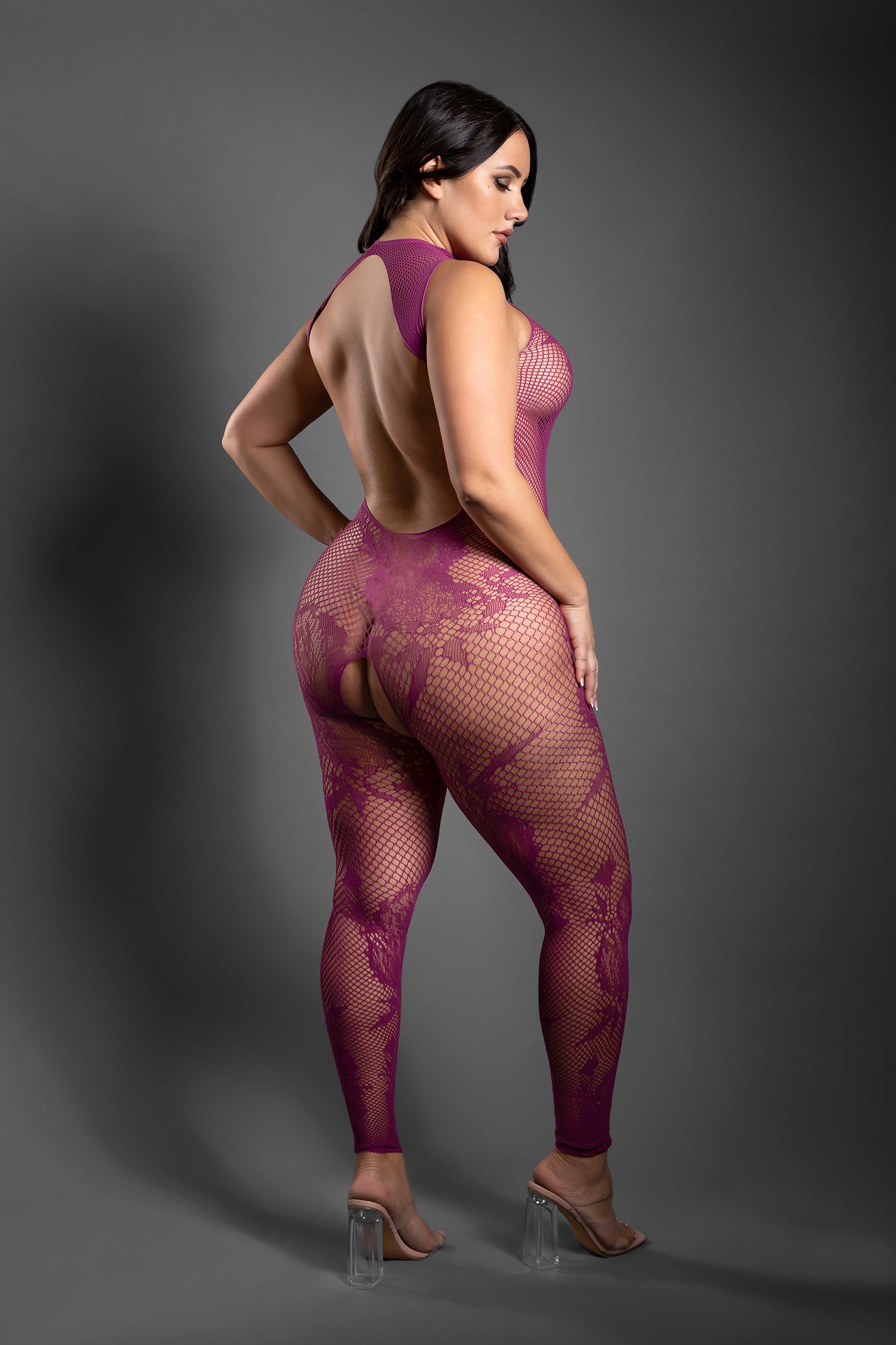 Fantasy Lingerie Sheer Endless Embrace Crotchless Bodystocking Queen