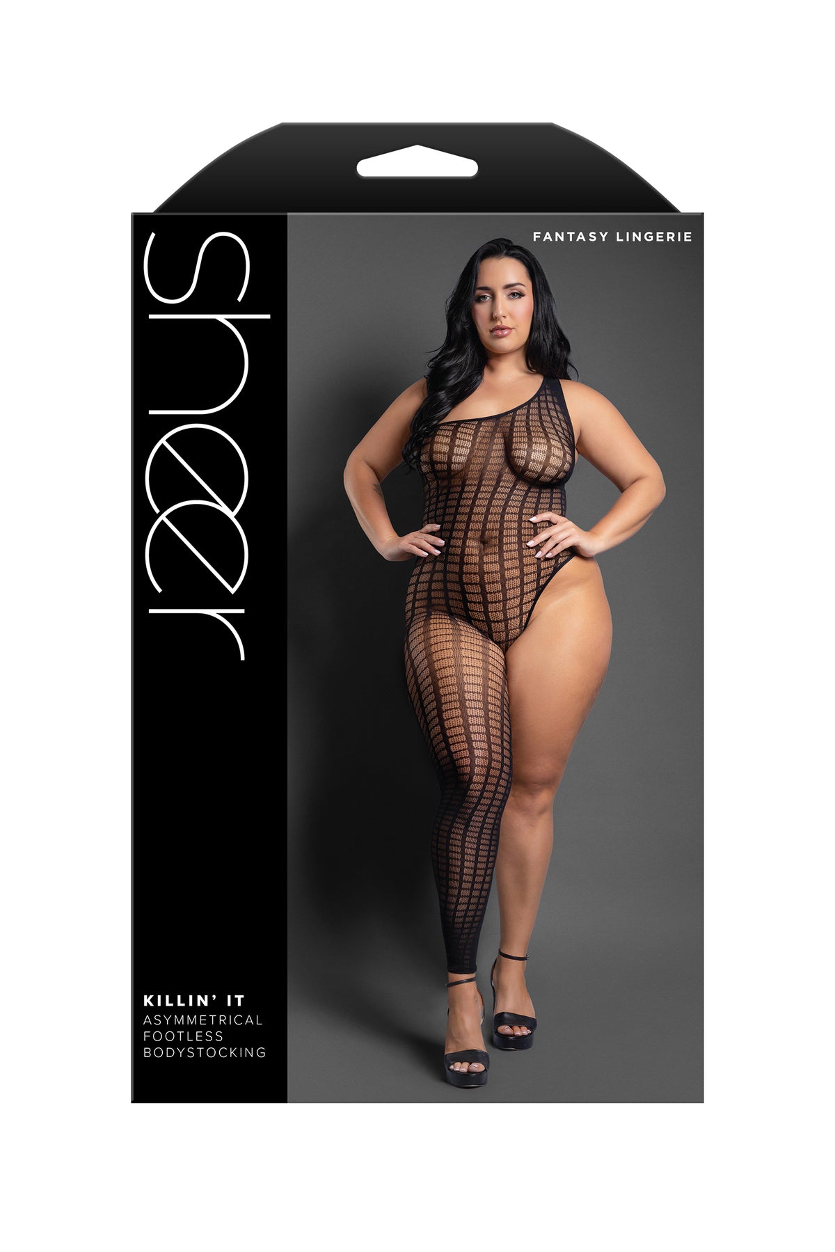 Sheer Killin' It Asymmetrical Footless Bodystocking