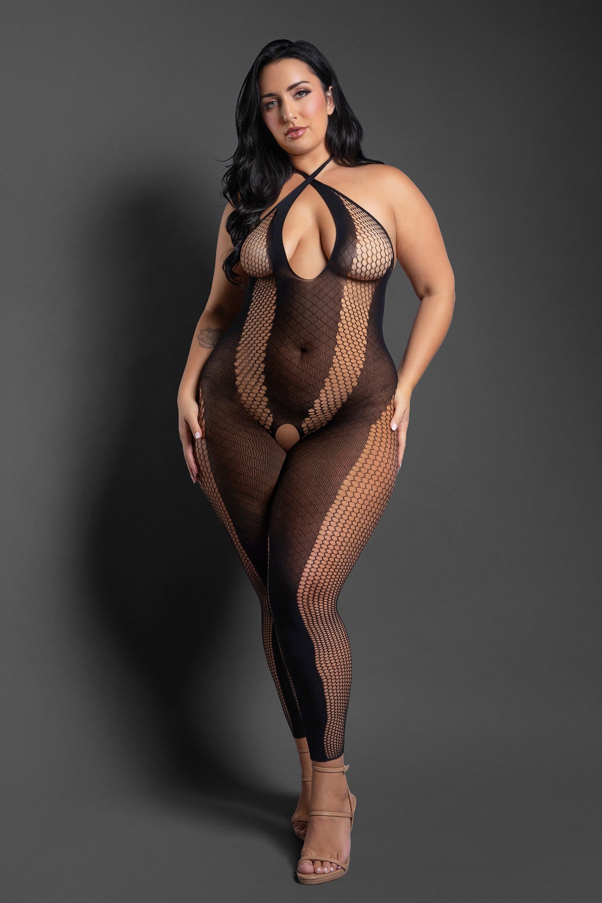 Sheer Make Your Move Footless Open Crotch Bodystocking
