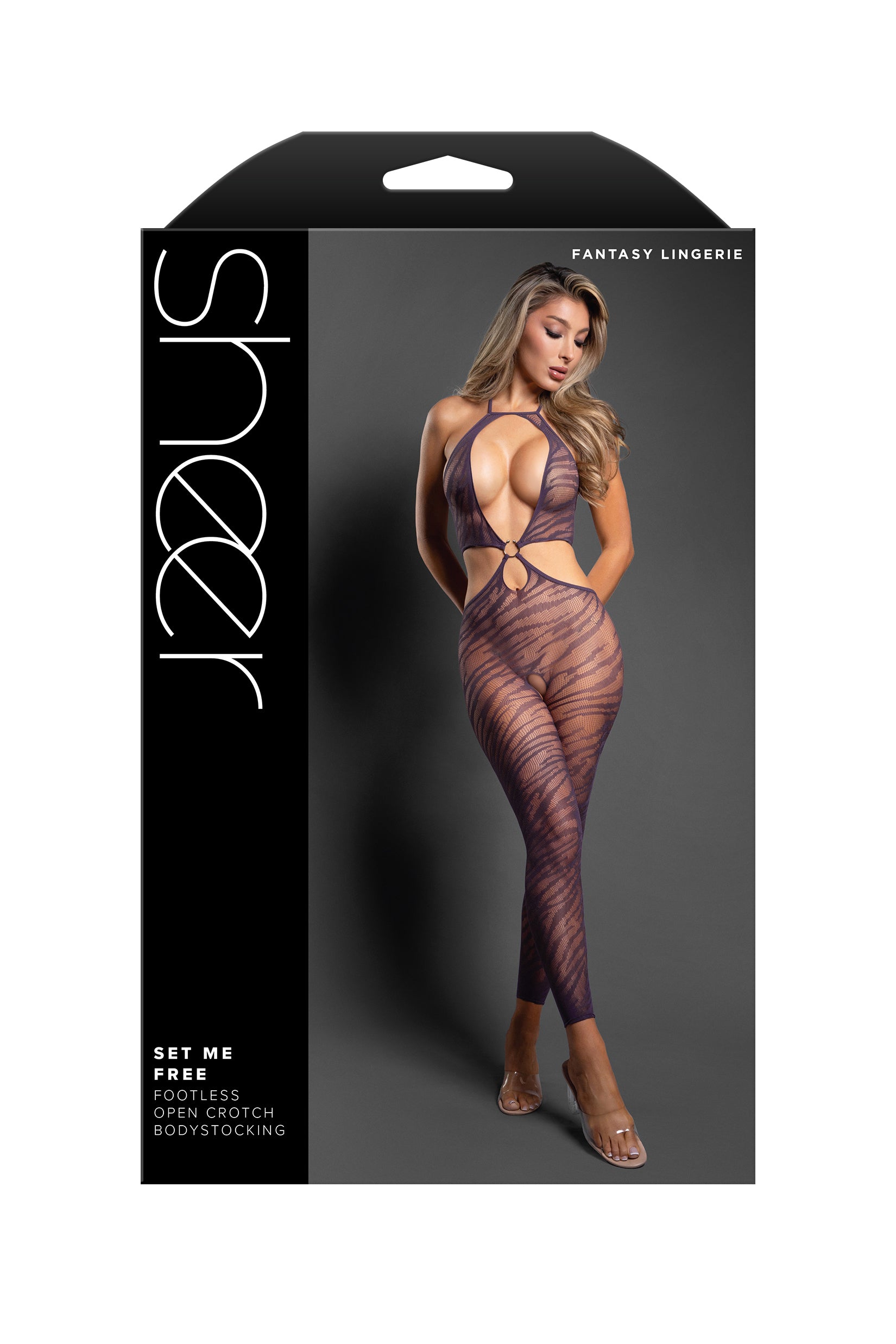 Fantasy Lingerie Sheer Set Me Free Footless Open Crotch Bodystocking