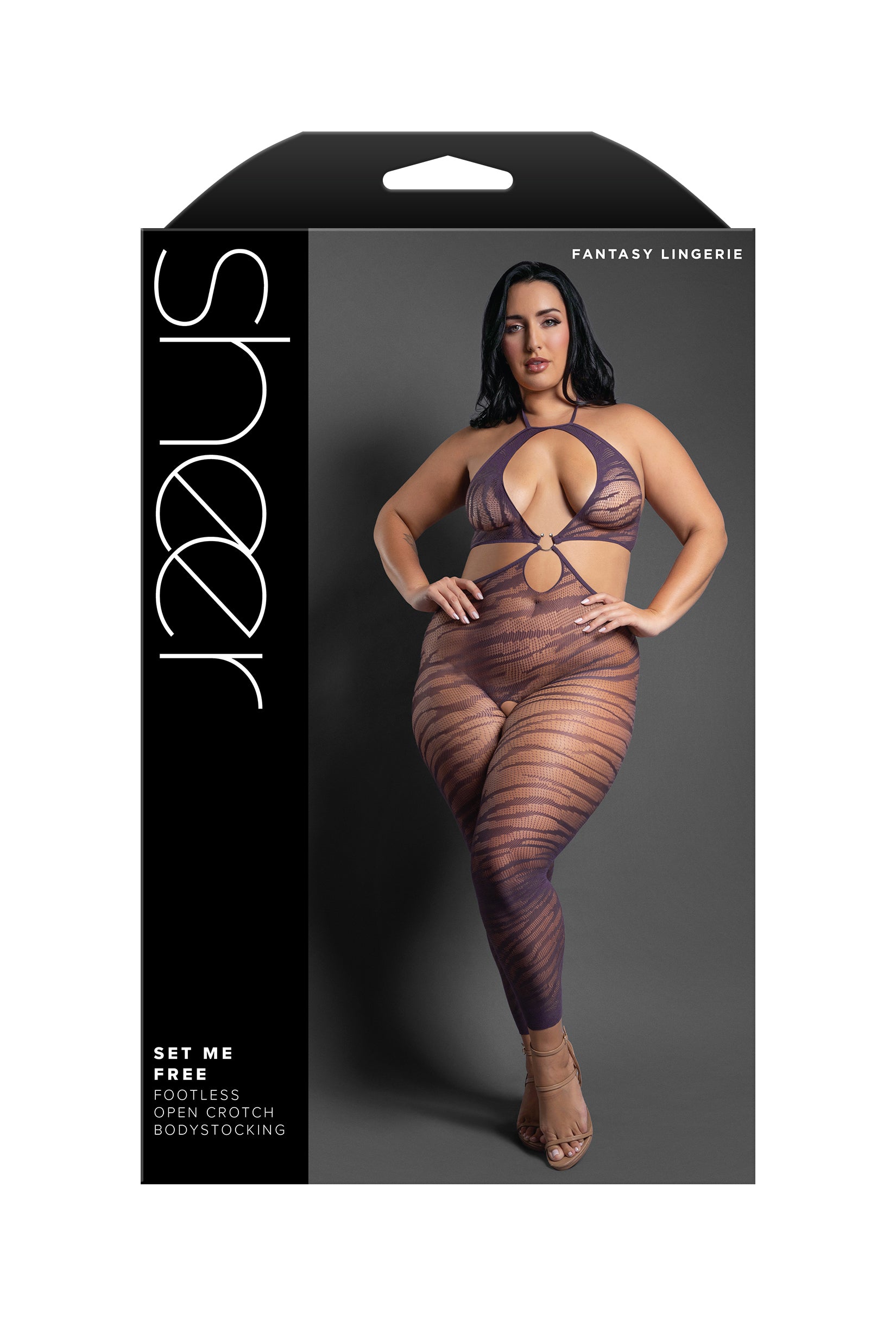 Fantasy Lingerie Sheer Set Me Free Footless Open Crotch Bodystocking