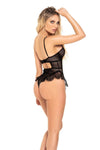 Mapale Sheer Underwire Fishnet Teddy Black-Rebel Romance