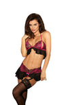 Shirley of Hollywood Peek-a-boo Black & Hot Pink Bra Set