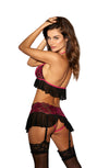 Shirley of Hollywood Peek-a-boo Black & Hot Pink Bra Set