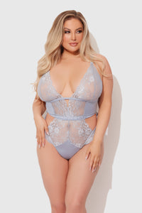 House of Desire Sienna Satin & Lace Wireless Teddy