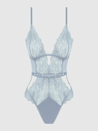 House of Desire Sienna Satin & Lace Wireless Teddy