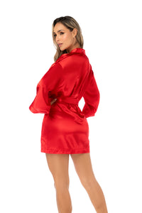 Silk Hour Short Satin Robe - Mapale