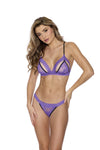 Romantic Open Back Stretch Lace Bra Set Purple