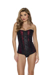 Dark Romance Long Line Corset Black/Burgundy