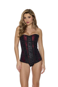 Dark Romance Long Line Corset Black/Burgundy