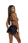 Luxuriously Soft Satin Triangle Cup Bra Set Black