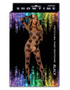 Shirley of Hollywood Sizzling Bodystocking Fishnet Flowers Black