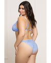 Seven 'til Midnight Queen Lace Rhinestone Chained Bralette Bra Set Periwinkle Blue