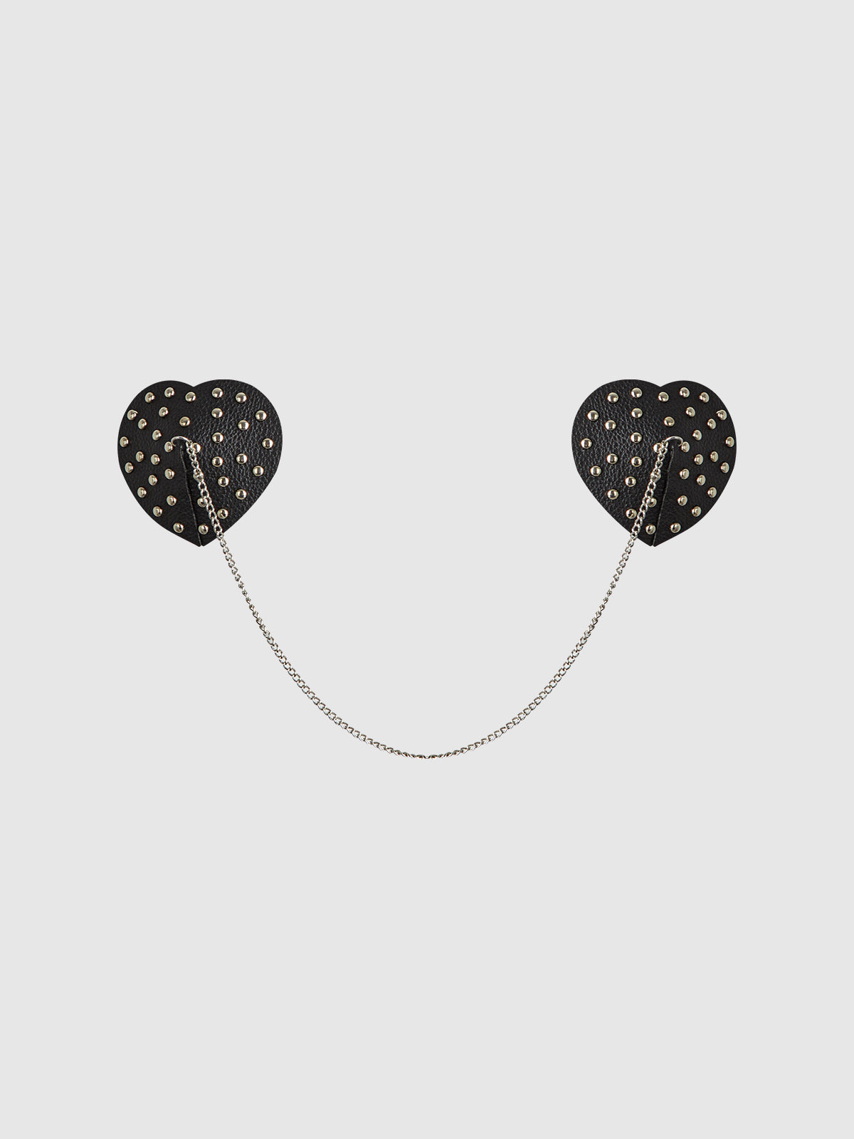 House of Desire Studded & Chain Draped Leather-Like Heart Pasties