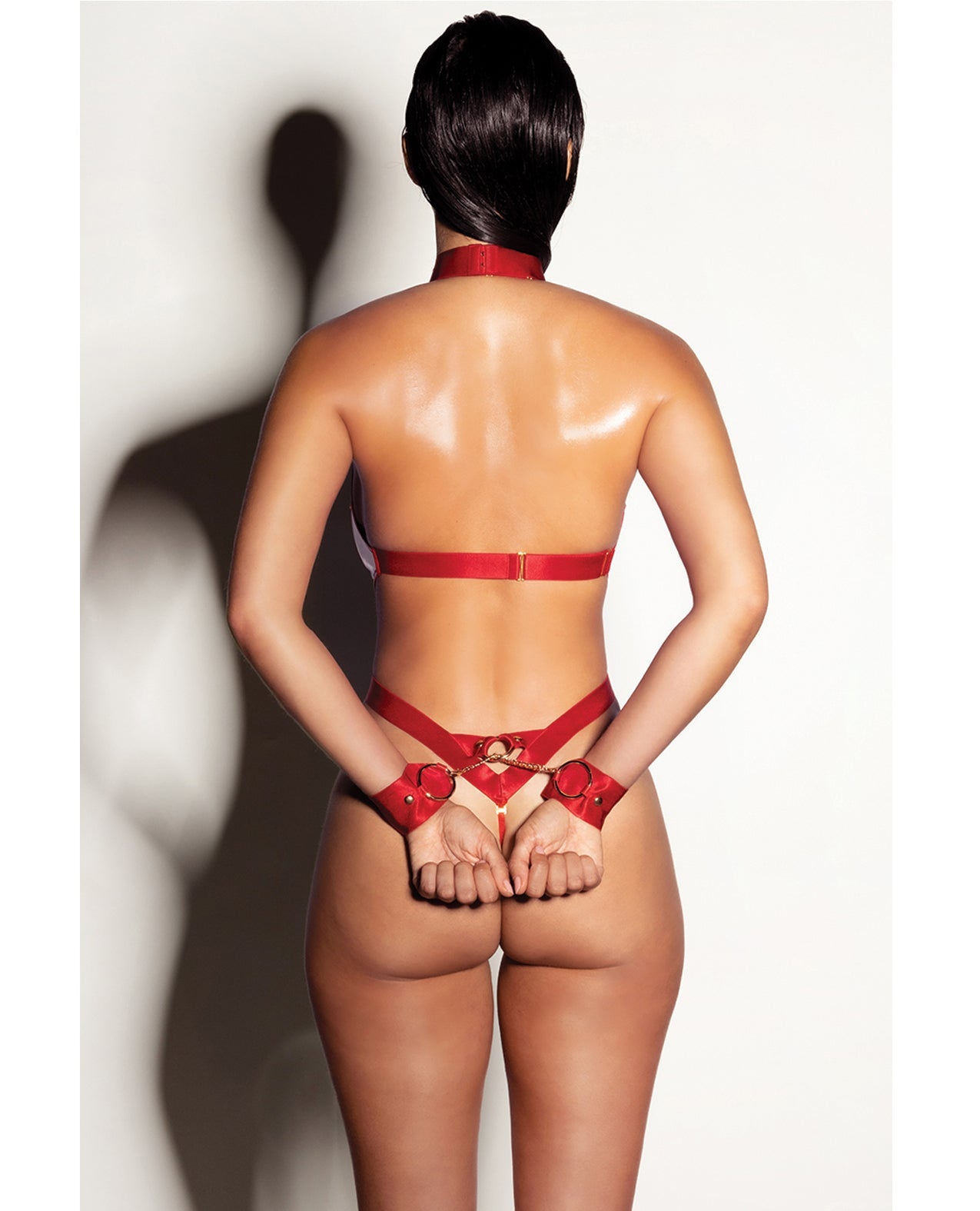 Oh la la Cheri Submissive Shiny Chain Teddy Red-Rebel Romance