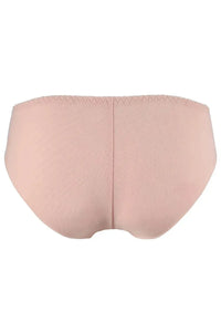 Axami Summer Love powder pink briefs with delicate tulle and rich rose gold embroidery.
