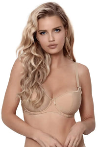 Elegant Axami Sunny Isles balconette bra in beautiful beige, offering classic style and exceptional comfort.