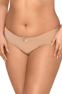 Axami Sunny Isles beige soft bikini briefs with a delicate bow, perfect for everyday elegance.