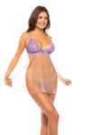 Mapale Verona Sweet Lilac Dream Sheer Mesh Lace Cups Babydoll
