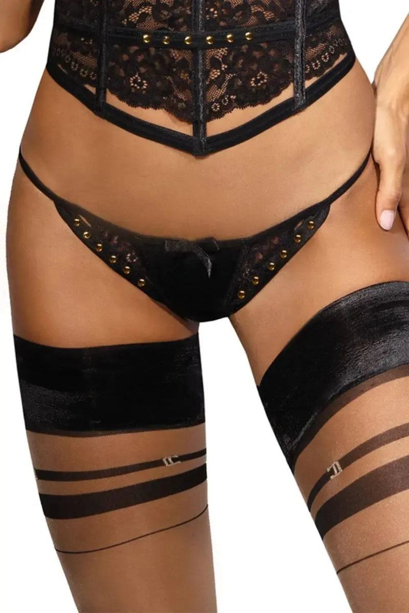 Axami Tease Me V-String Thong | Luxurious Black Lingerie Rebel Romance Axami Tease Me V-String Thong | Luxurious Black Lingerie Rebel Romance