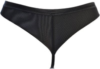Axami Timeless Shimmering Embroidery Sheer String Panty Black