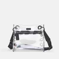 Hammitt Tony Crossbody Clear Handbag Black/Gunmetal-Rebel Romance