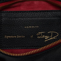 Hammitt Tony Sml Signature Crossbody Leather Handbag Black/Brushed Gold Red Zip-Rebel Romance
