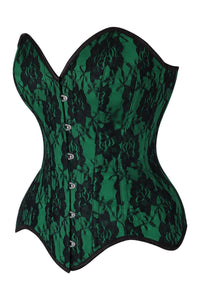 Top Drawer 5 PC Premium Boudoir Bunny Corset Costume Green