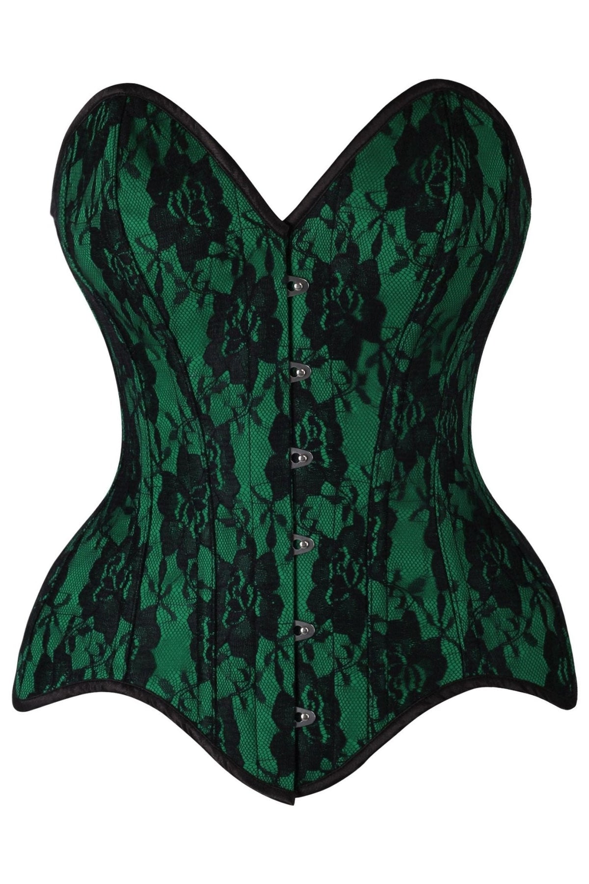 Top Drawer 5 PC Premium Boudoir Bunny Corset Costume Green