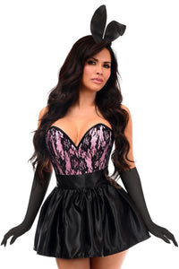 Top Drawer 5 PC Premium Boudoir Bunny Corset Costume Pink
