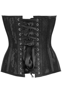 LIMITED EDITION Top Drawer Black Sheer Mesh Net & Lace Steel Boned Overbust Corset