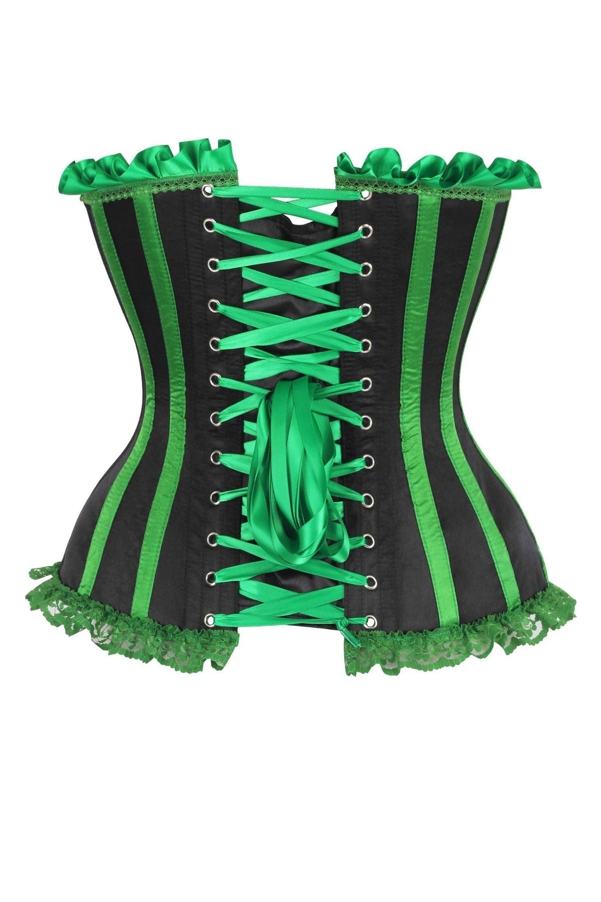 Top Drawer Emerald Harlequin Steel Boned Corset